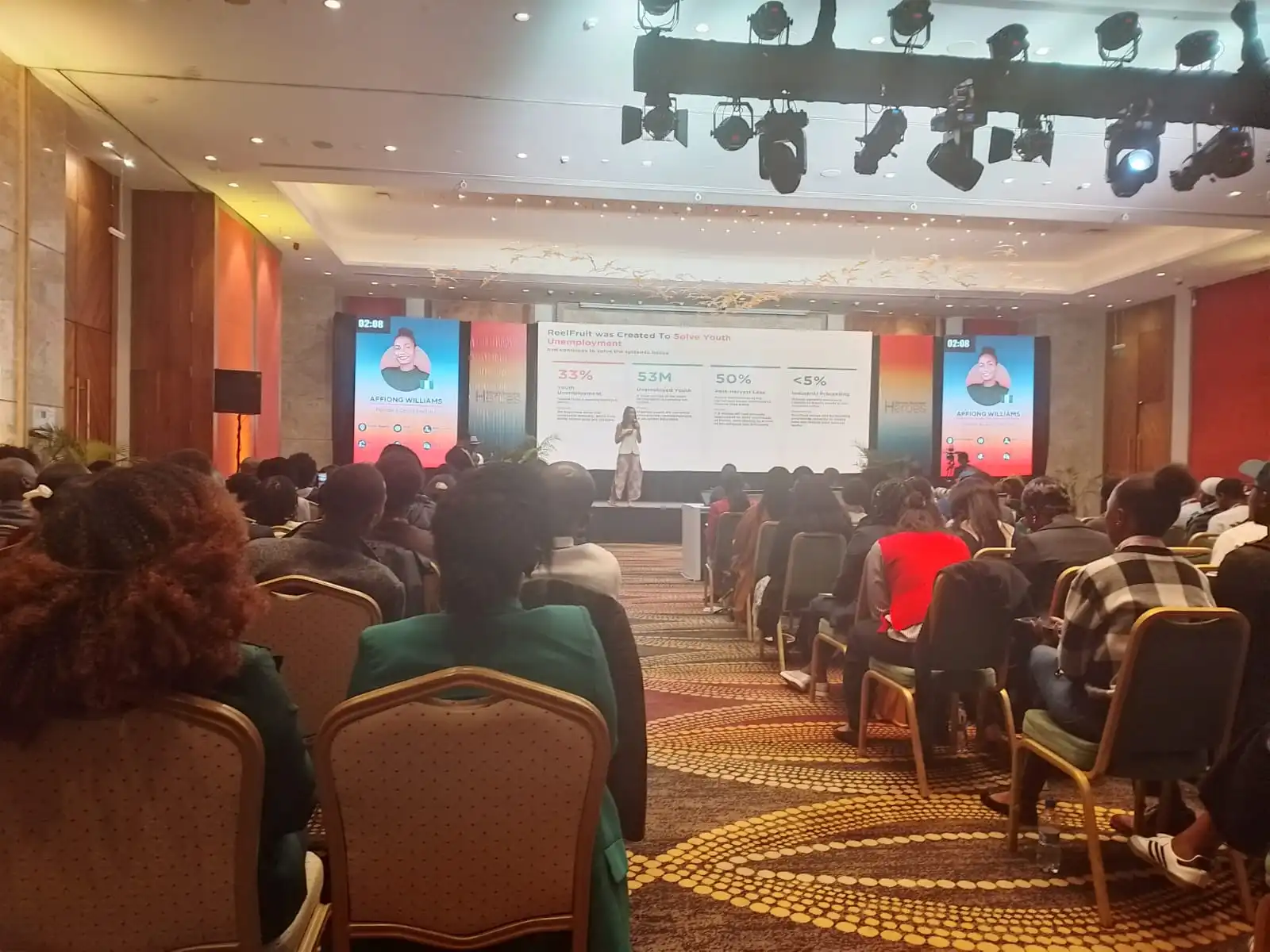 Business founder presenting during the Africa's Business Heroes 2026 Semi-Finals