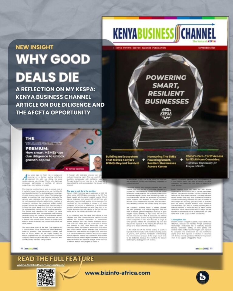 The Transparency Premium: Why Due Diligence Matters for MSMEs | BizInfo Africa